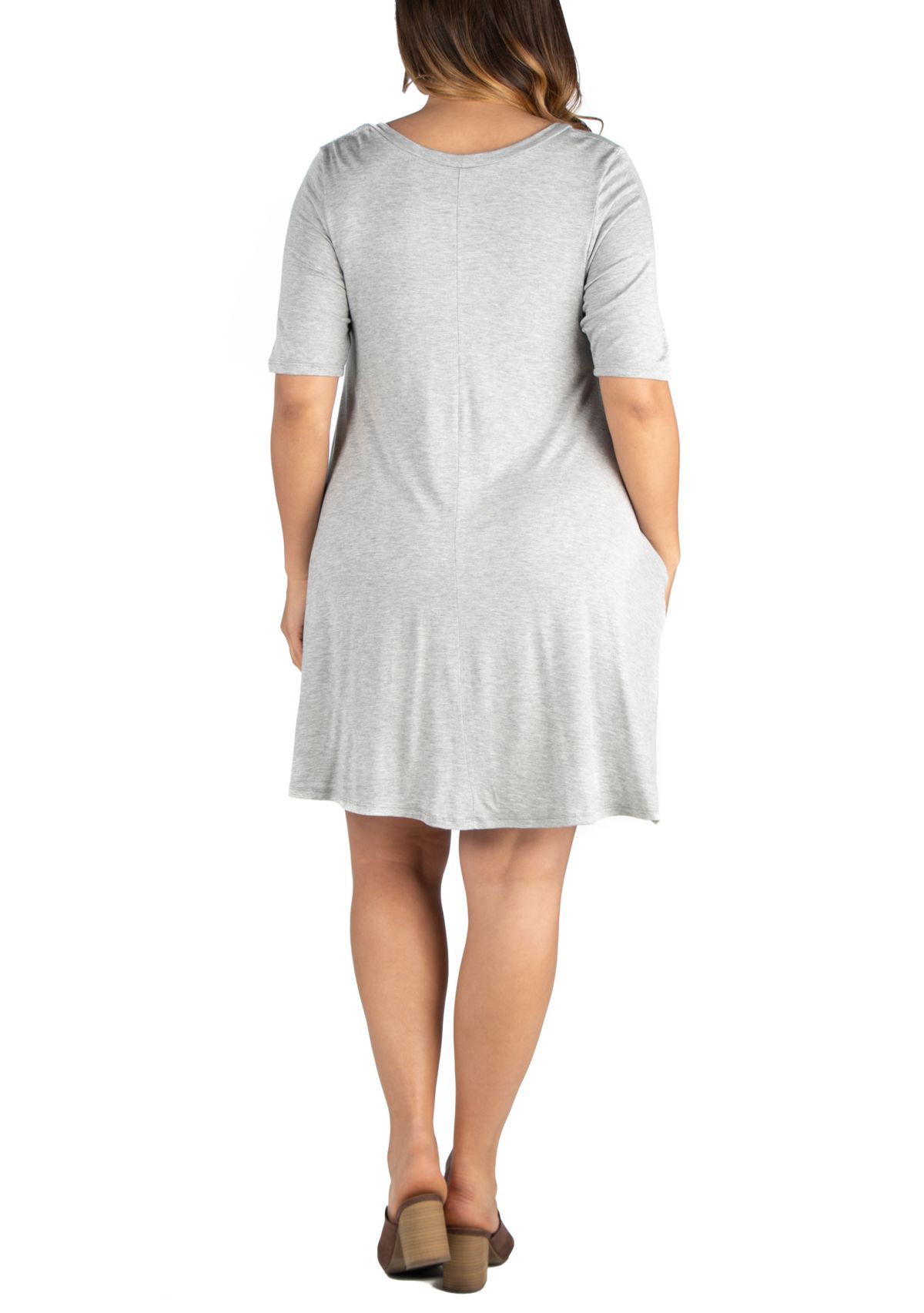 Plus Size Knee Length Pocket T-Shirt Dress