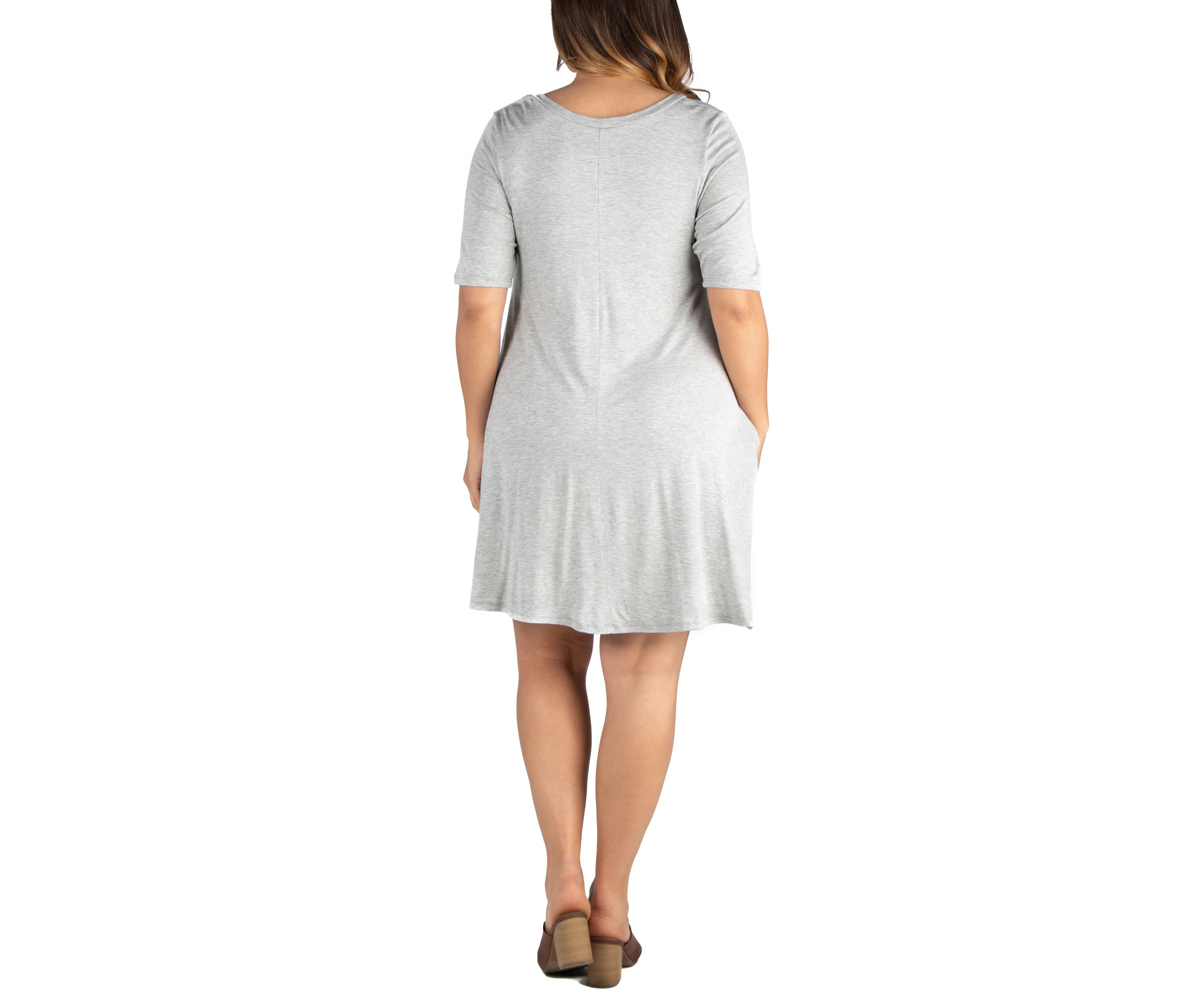 Plus Size Knee Length Pocket T-Shirt Dress