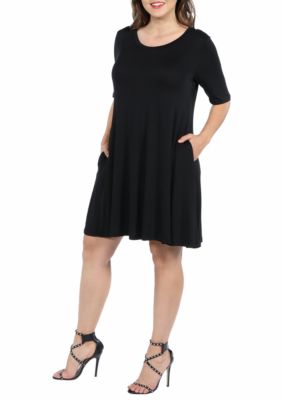 Plus Knee Length Pocket T-Shirt Dress