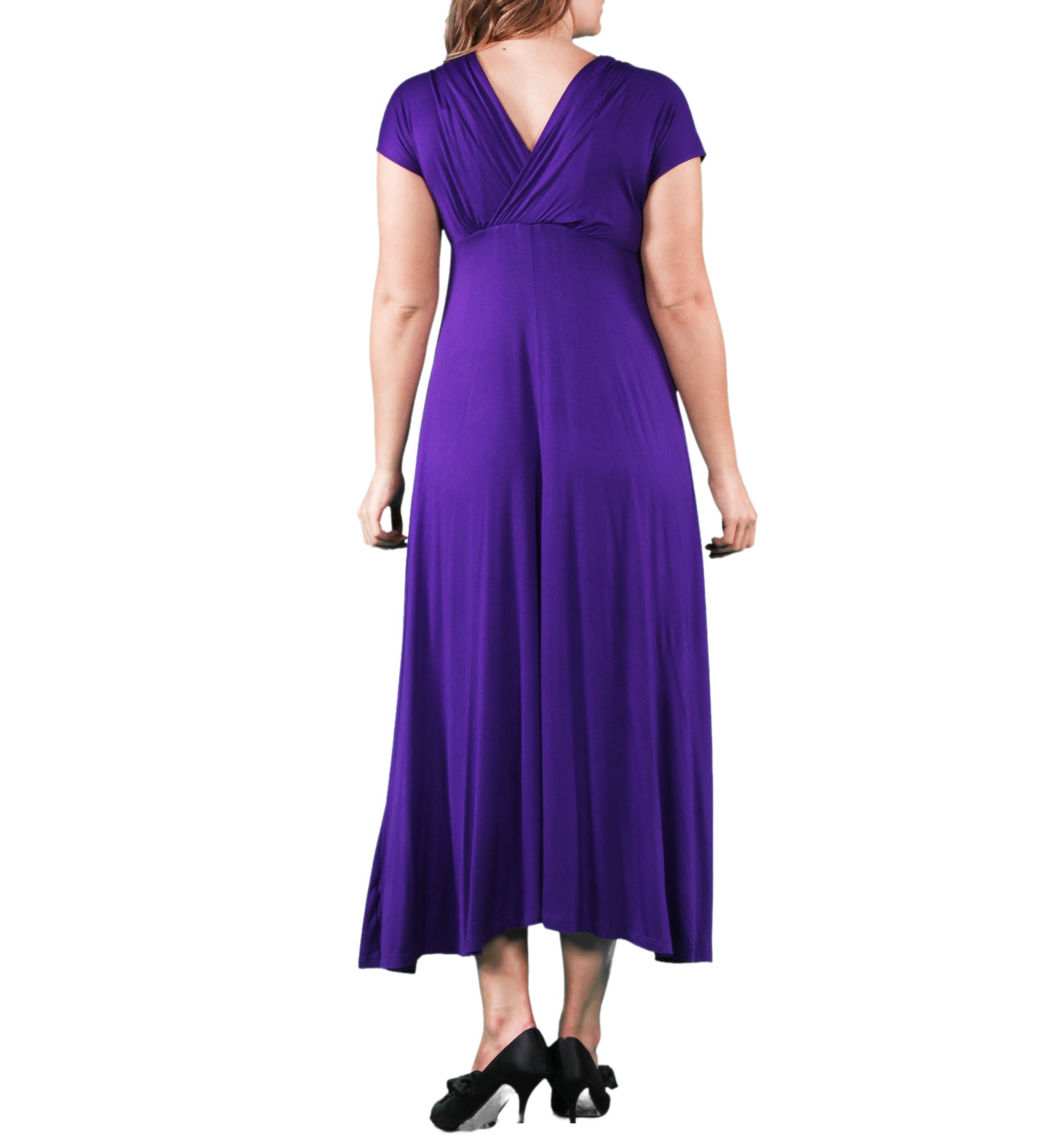 Plus Size Empire Waist V Neck Maxi Dress