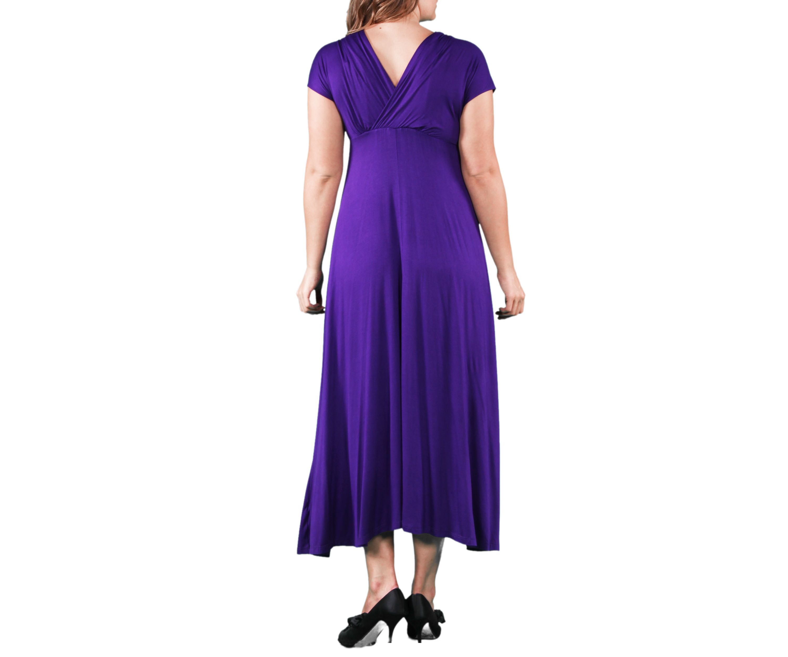 Plus Size Empire Waist V Neck Maxi Dress