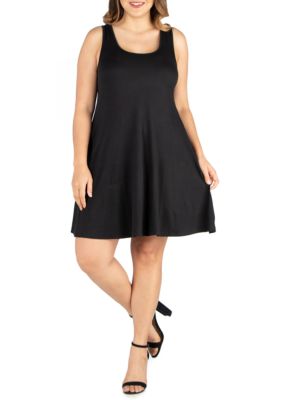 Plus Fit and Flare Knee Length Tank Dress