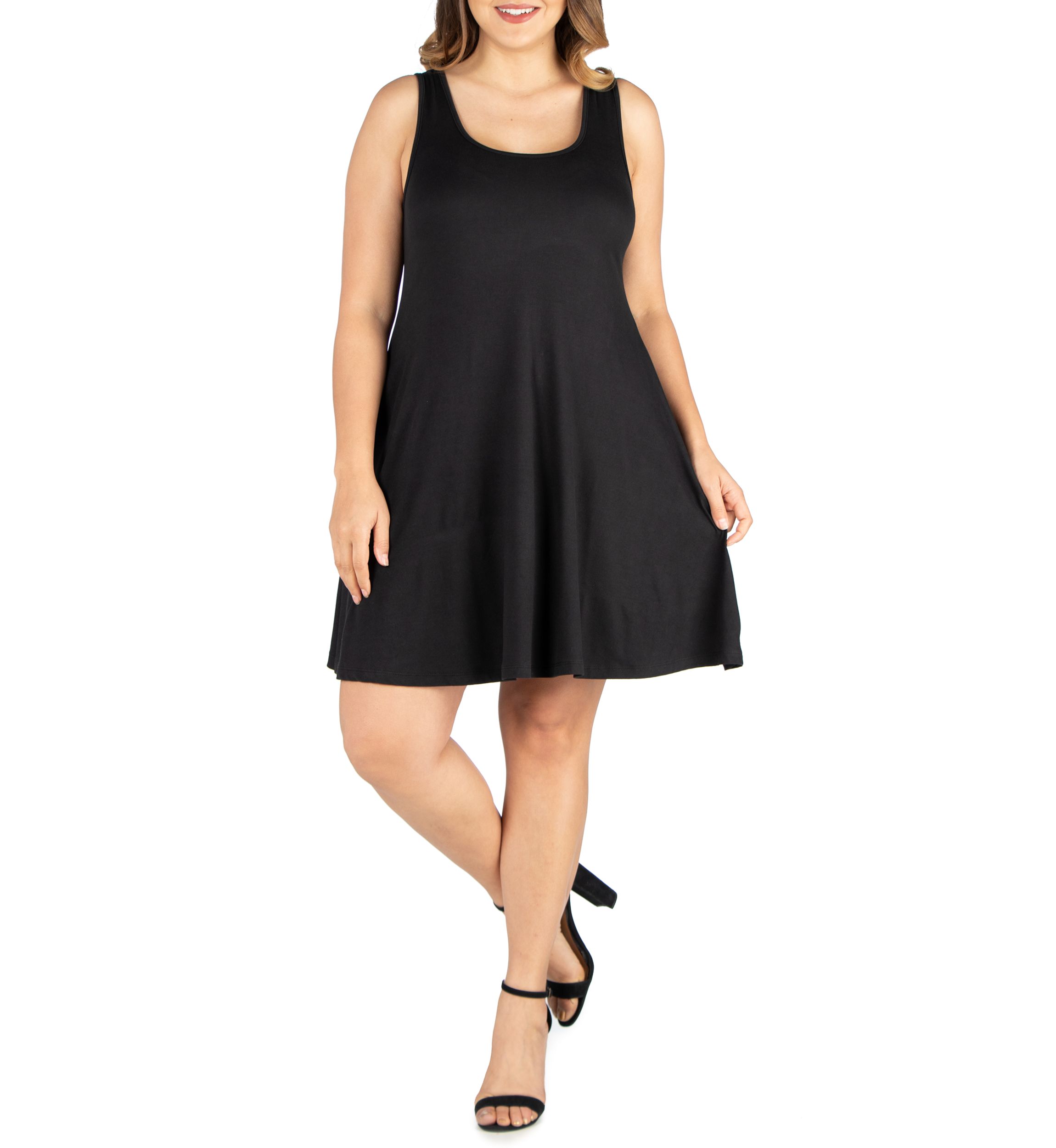 Plus Size Fit and Flare Knee Length Tank Dress