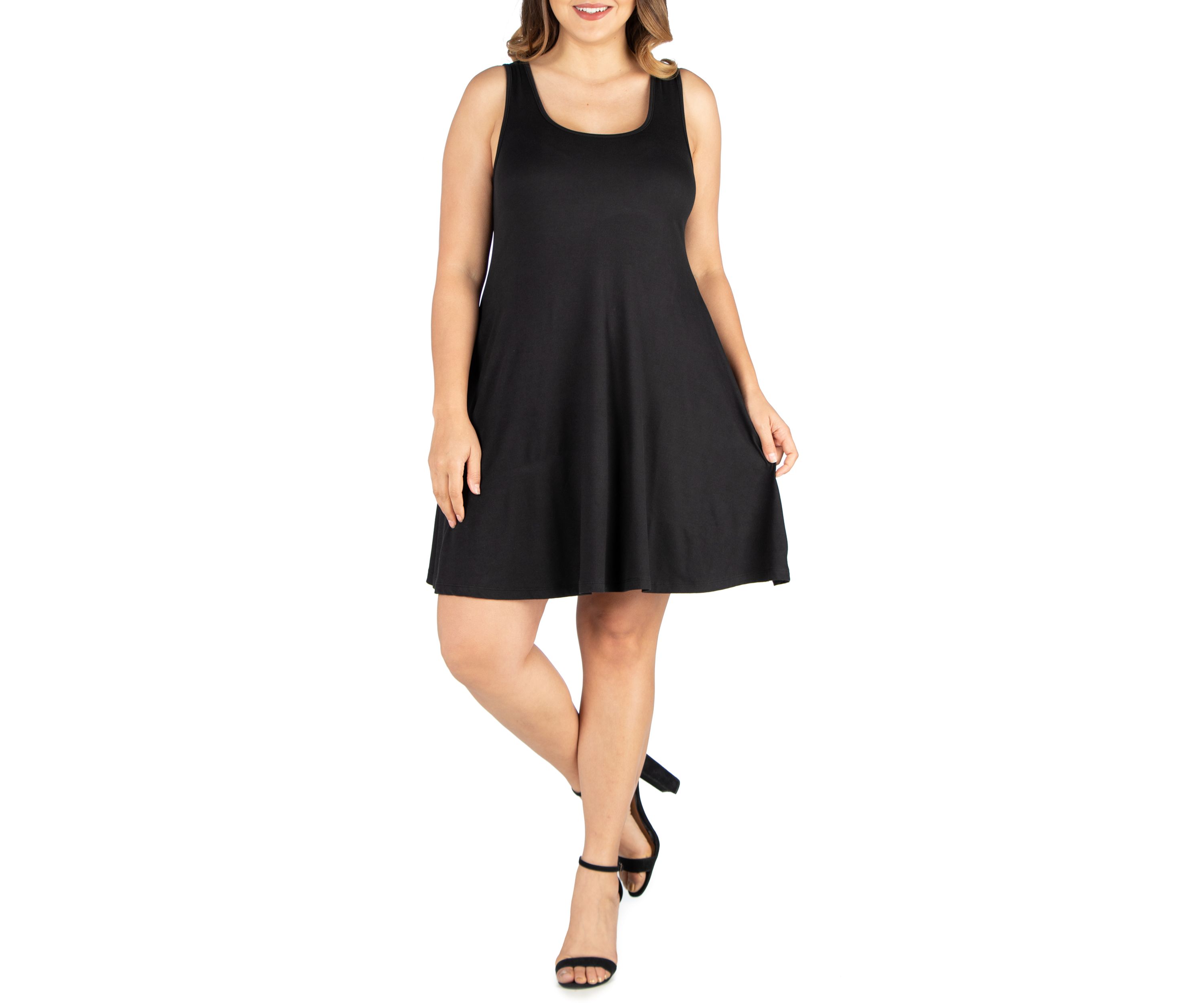 Plus Size Fit and Flare Knee Length Tank Dress