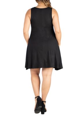 Plus Fit and Flare Knee Length Tank Dress