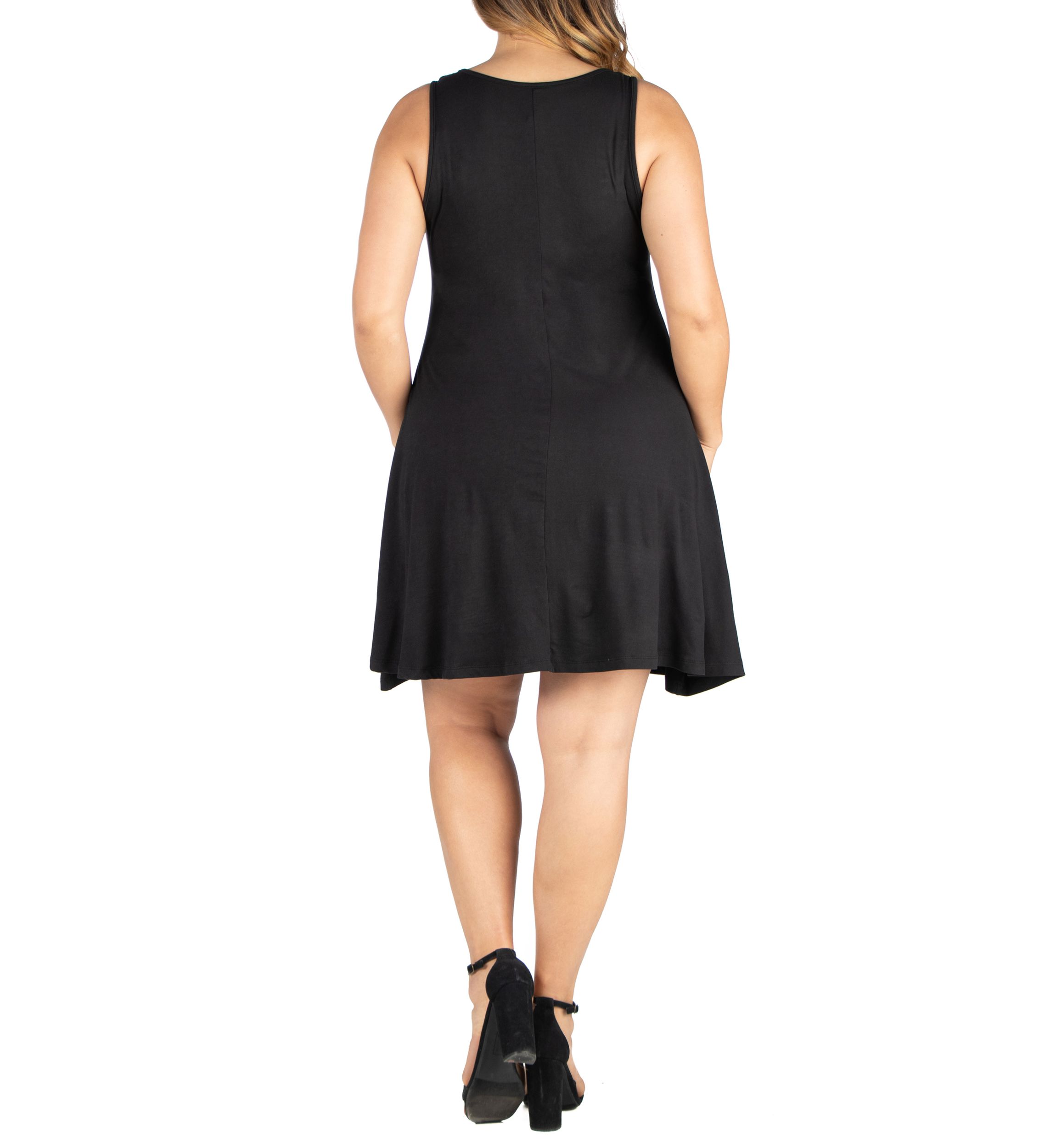 Plus Size Fit and Flare Knee Length Tank Dress