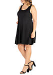 Plus Size Fit and Flare Knee Length Tank Dress