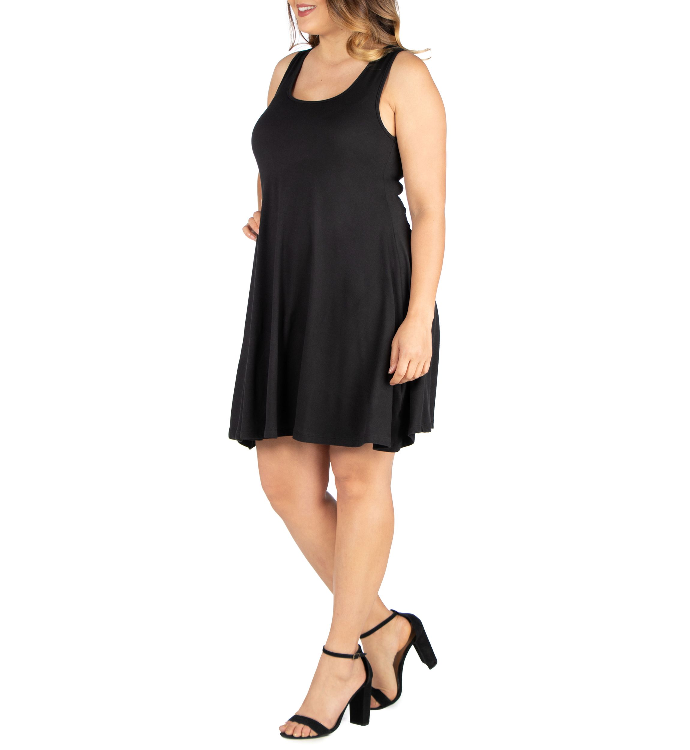 Plus Size Fit and Flare Knee Length Tank Dress