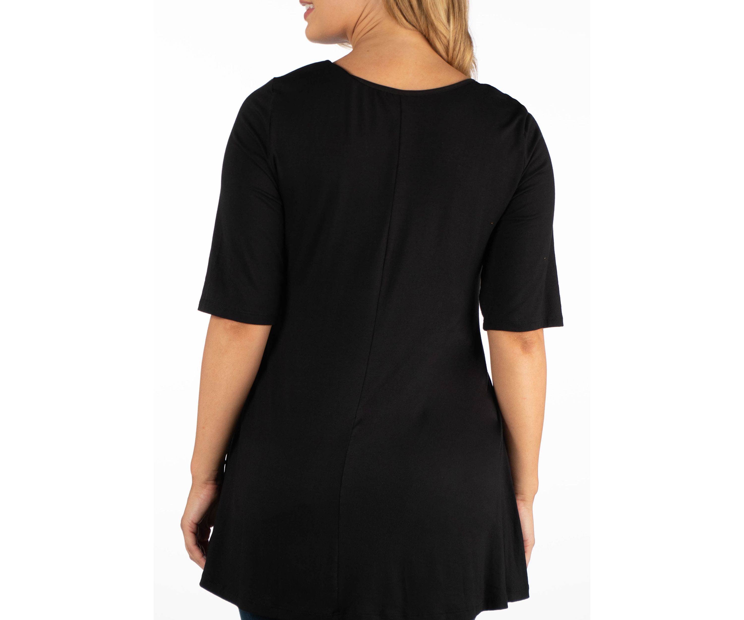 Plus Size Elbow Sleeve Tunic Top