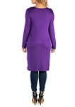 Plus Size Long Sleeve High Low Rounded Hemline Tunic Top
