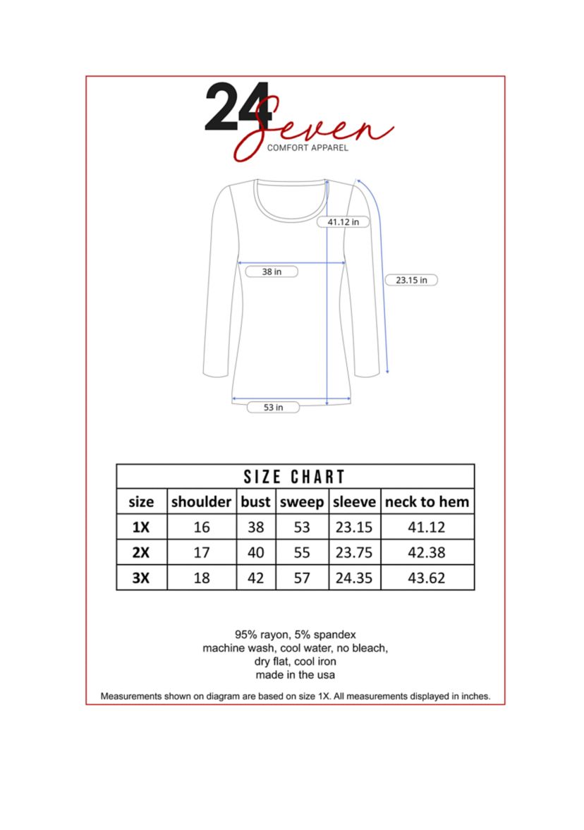 Plus Size Long Sleeve High Low Rounded Hemline Tunic Top