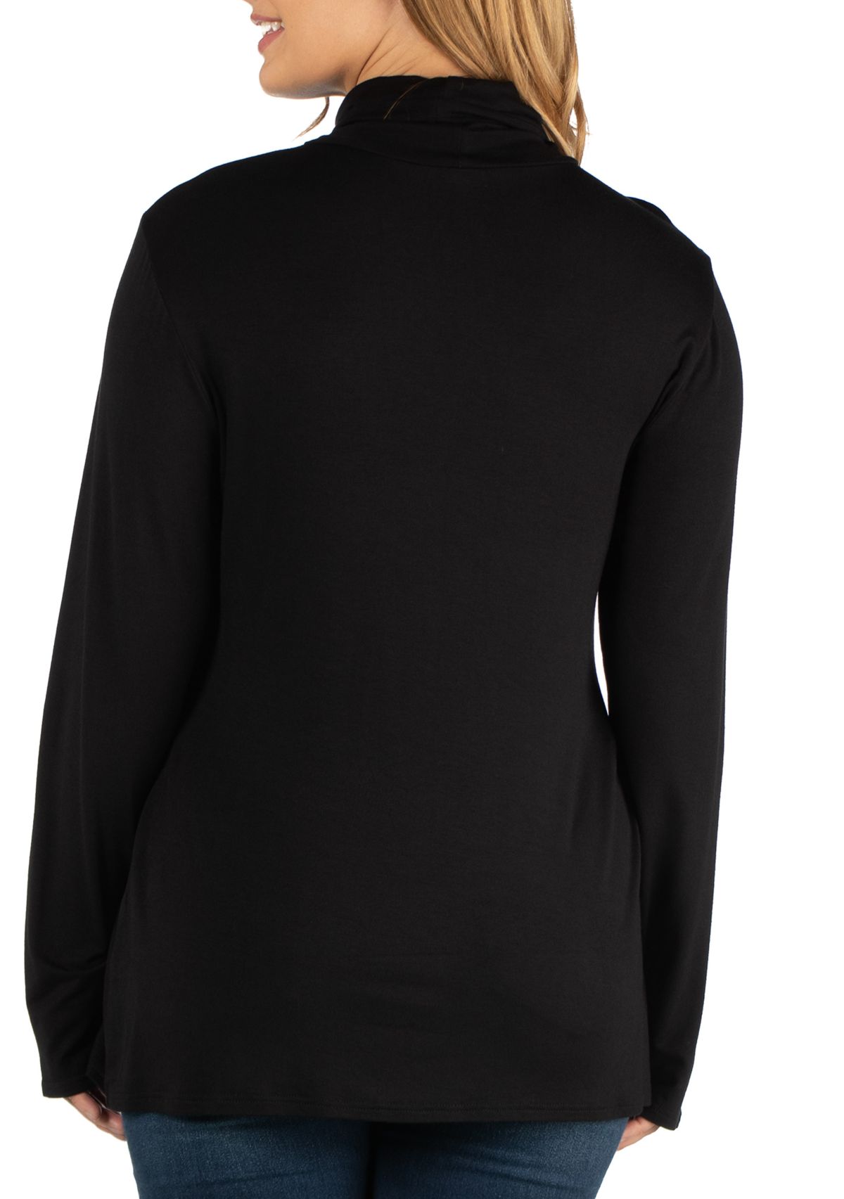 Plus Size Classic Long Sleeve Turtleneck Top