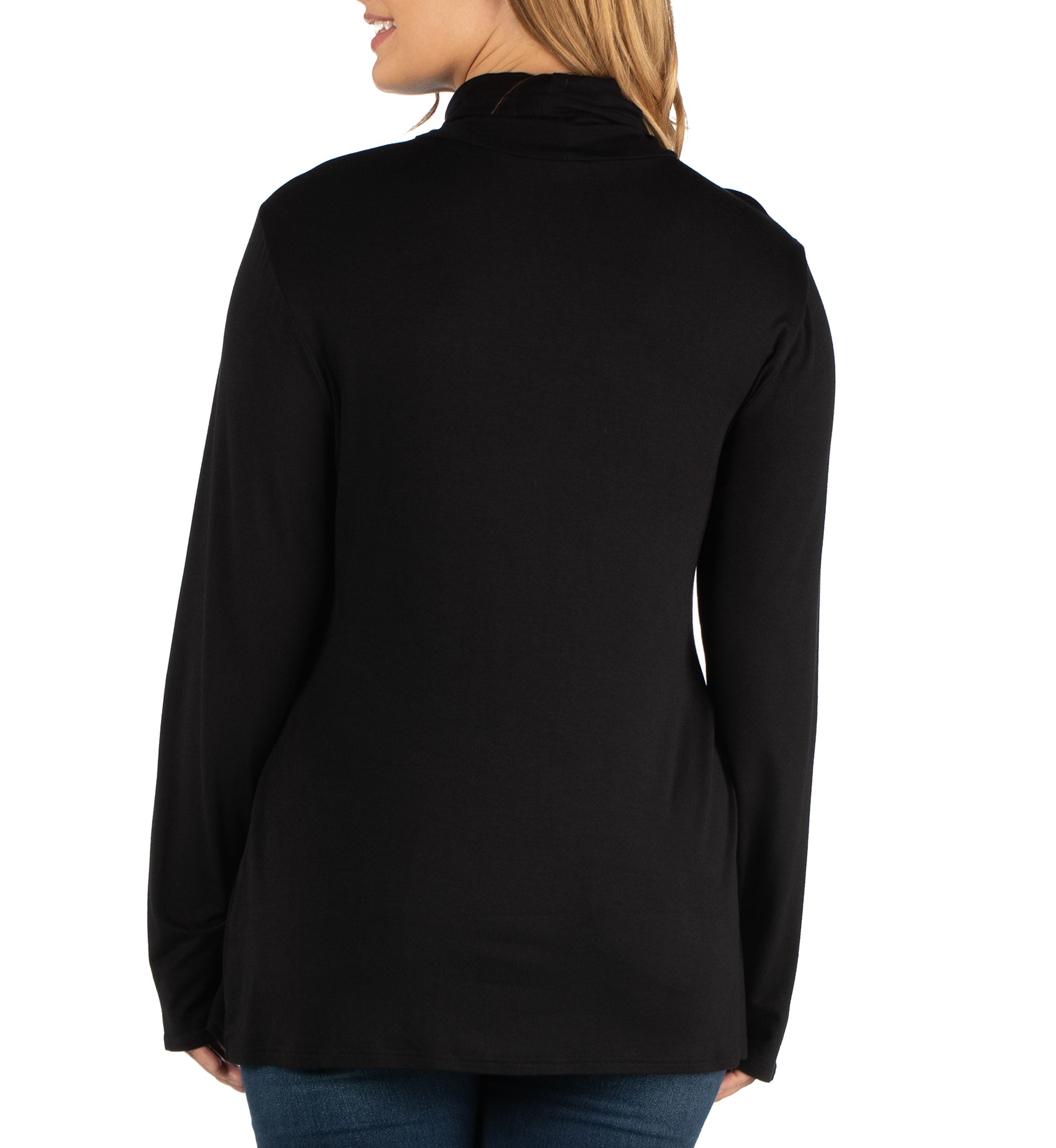 Plus Size Classic Long Sleeve Turtleneck Top