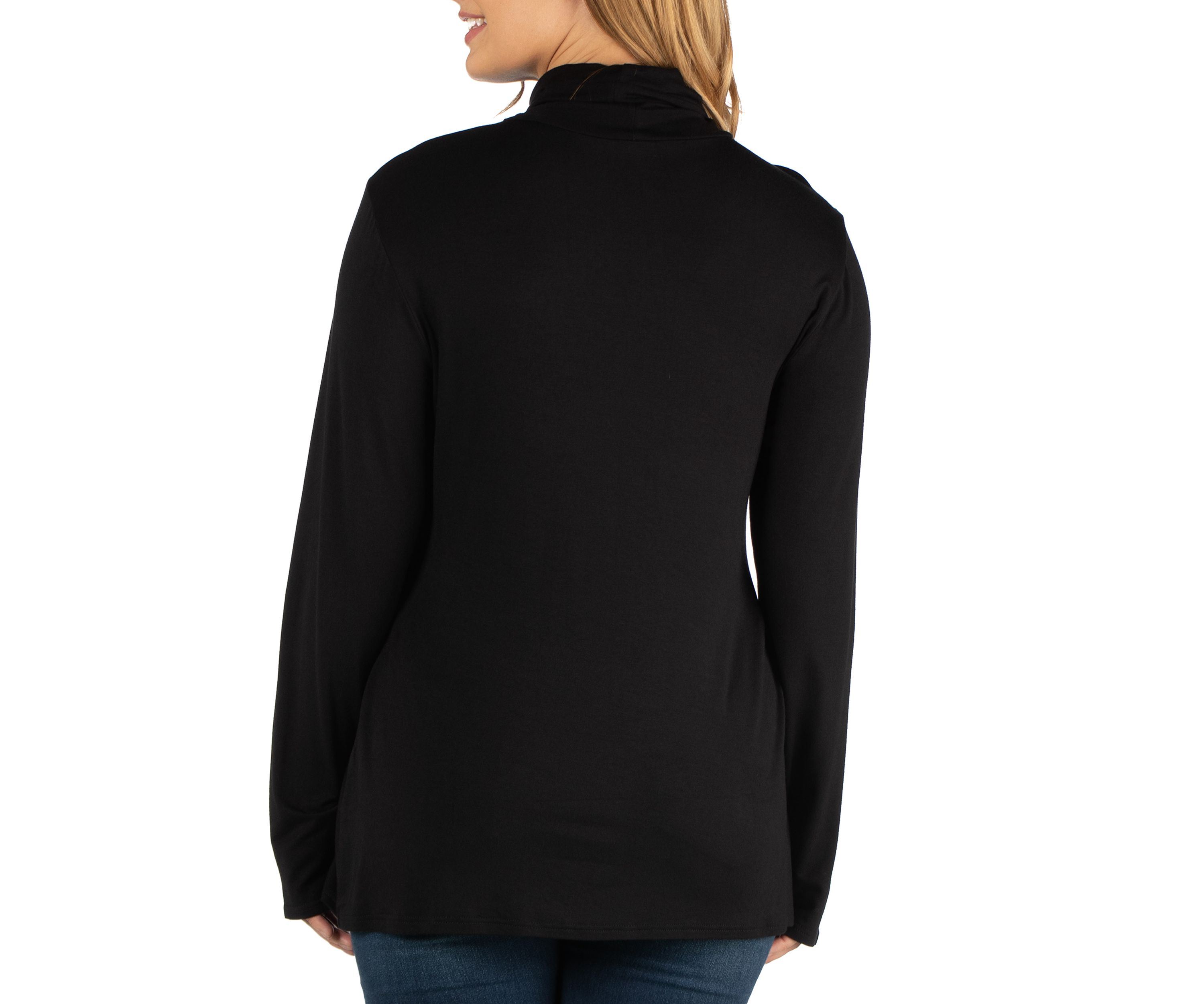Plus Size Classic Long Sleeve Turtleneck Top