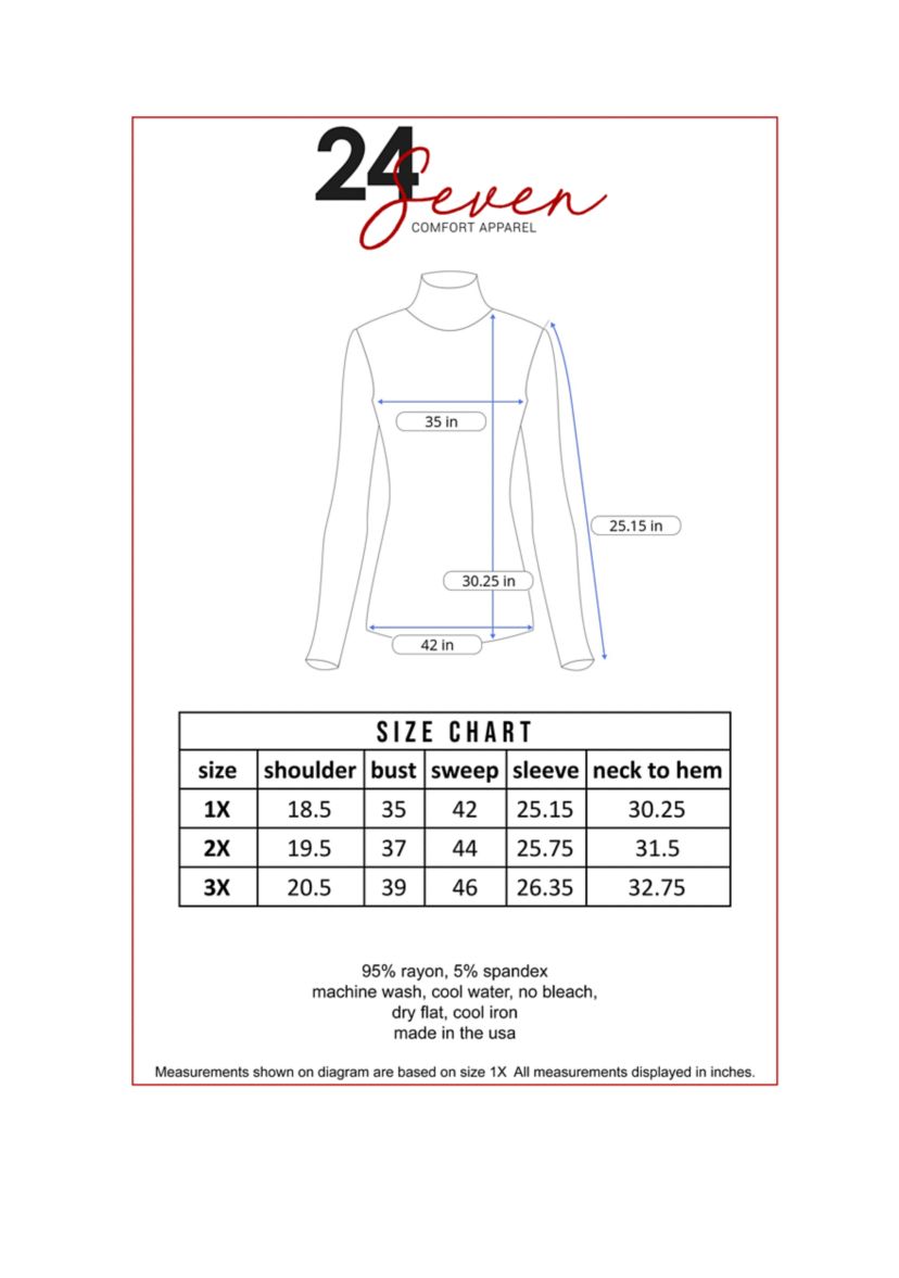 Plus Size Classic Long Sleeve Turtleneck Top