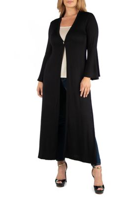 Plus Long Sleeve Maxi Length Cardigan