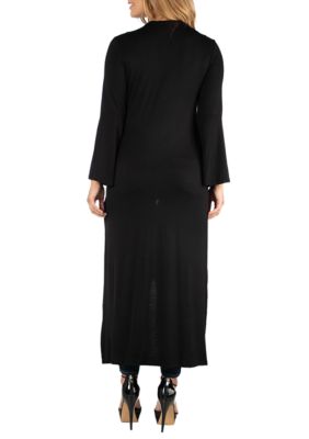 Plus Long Sleeve Maxi Length Cardigan