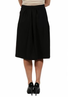 Plus Classic Black Knee Length Skirt
