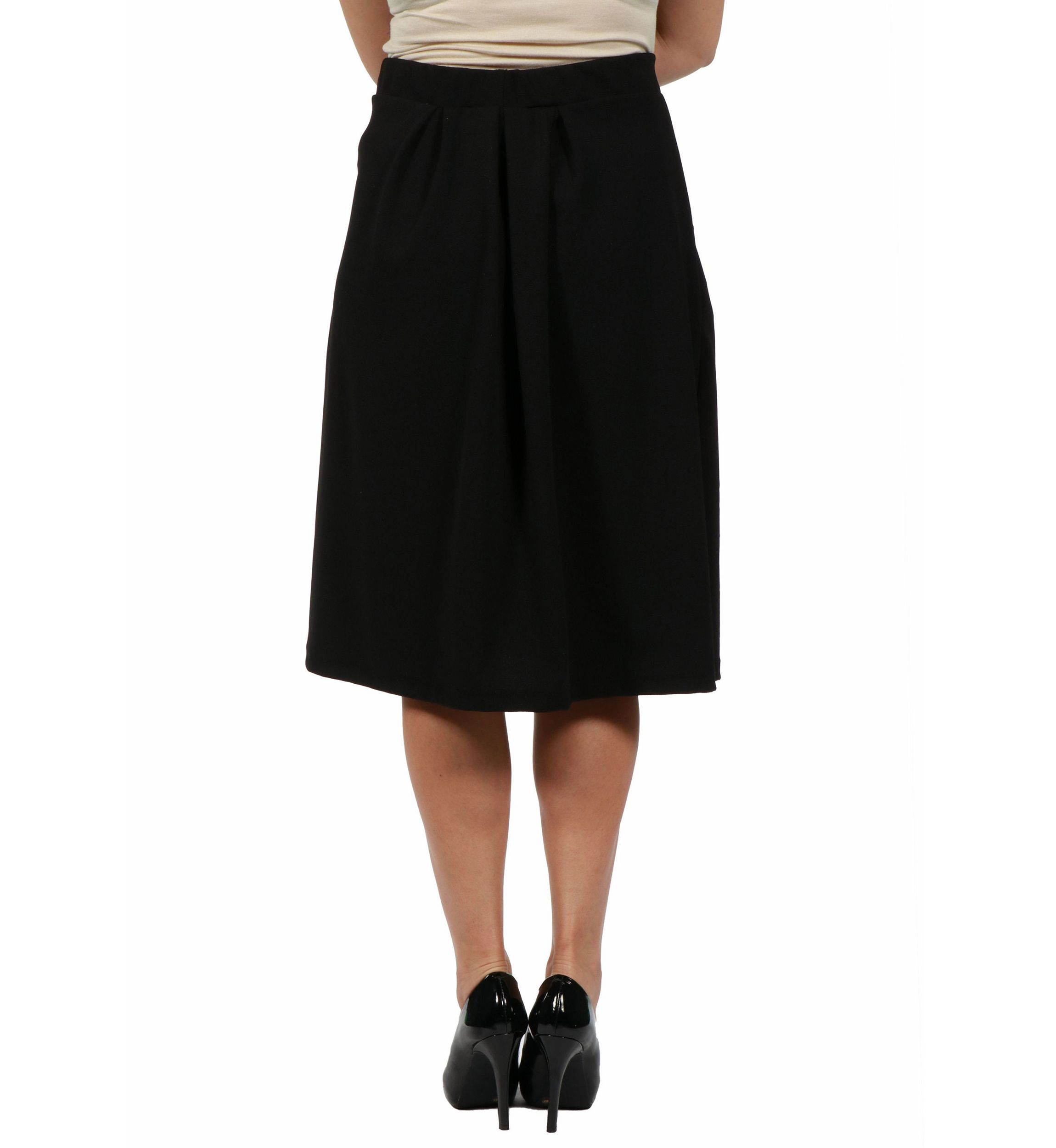 Plus Size Classic Black Knee Length Skirt