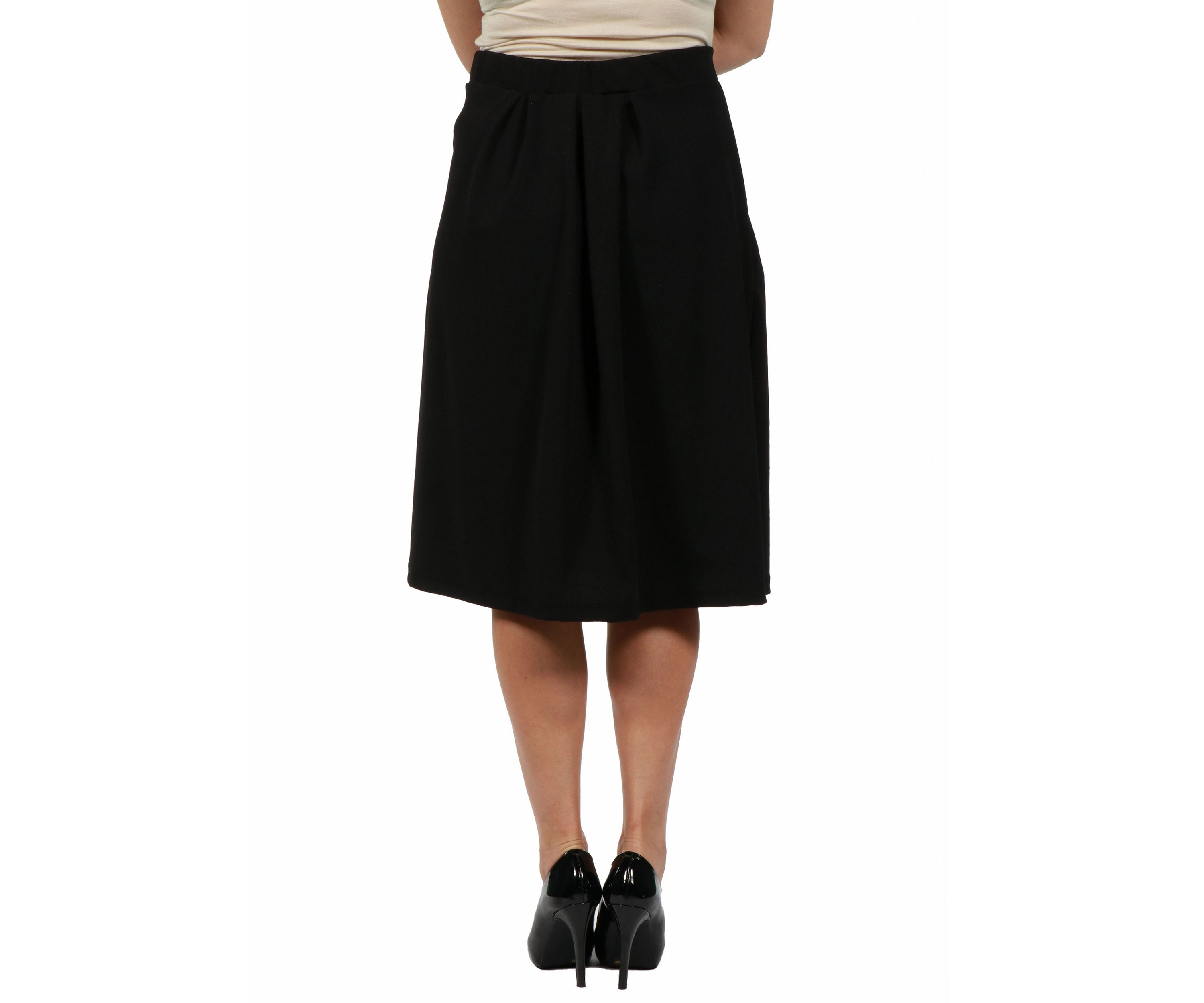Plus Size Classic Black Knee Length Skirt