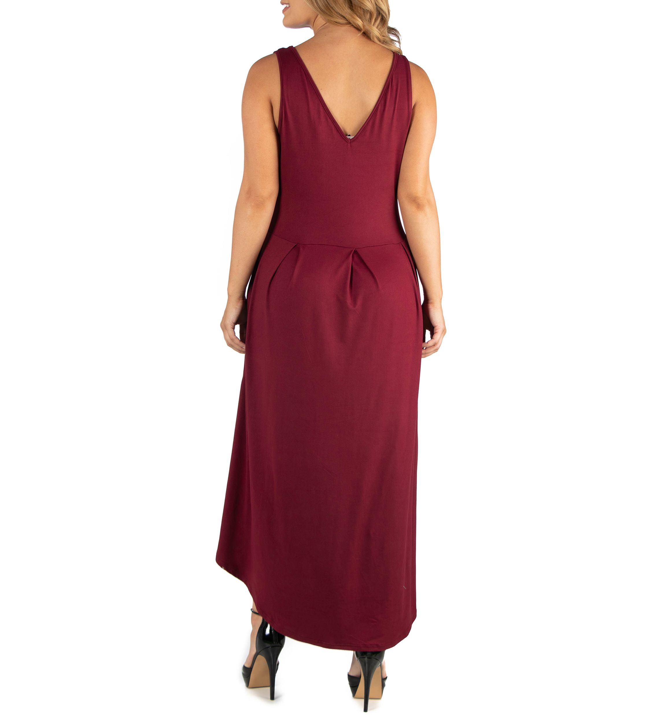 Plus Size Sleeveless Fit and Flare High Low Dress