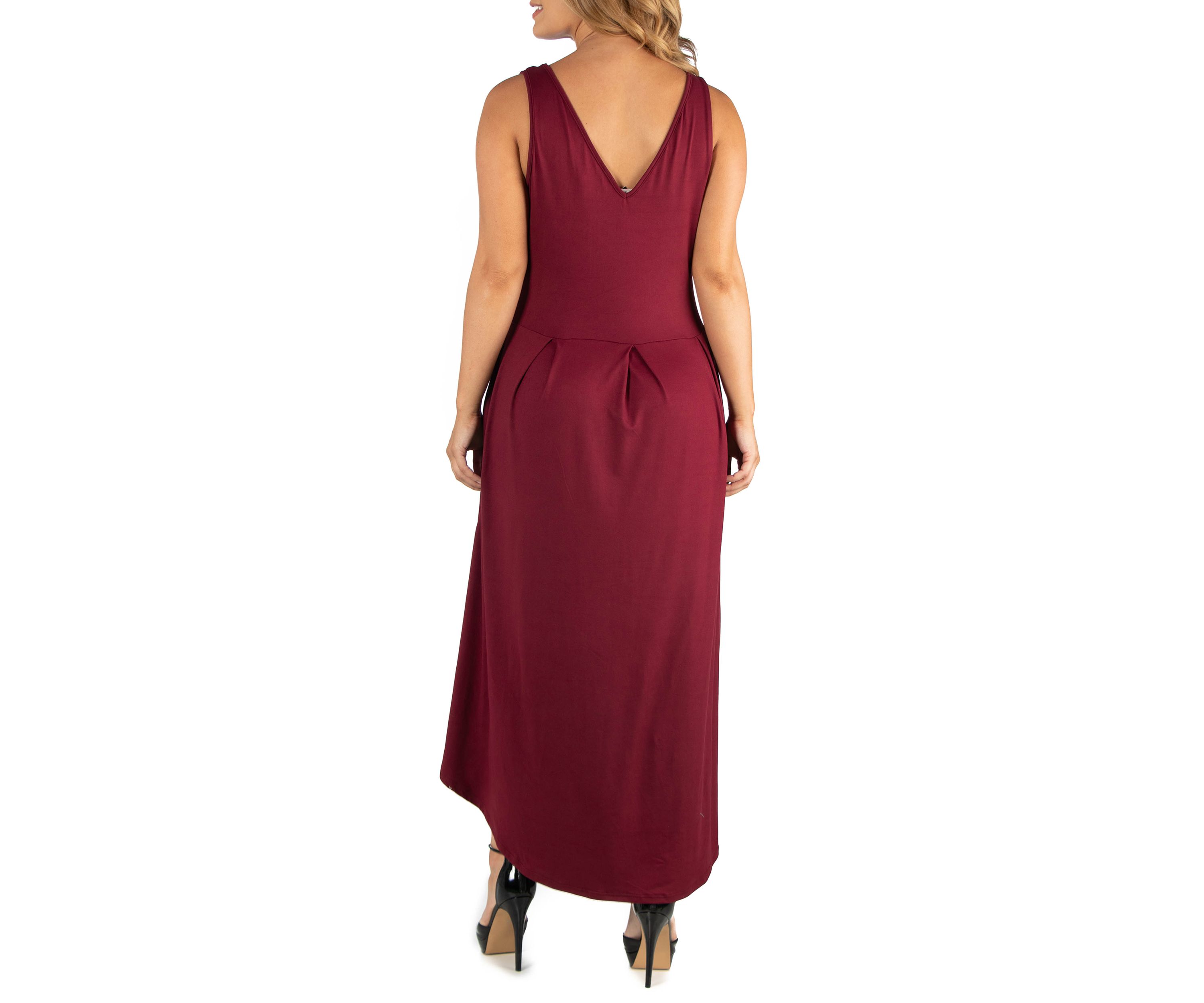 Plus Size Sleeveless Fit and Flare High Low Dress