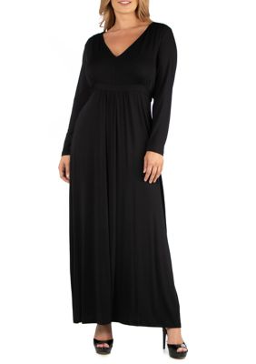 24seven Comfort Apparel Plus Size Semi Formal Long Sleeve Maxi Dress Belk 4898