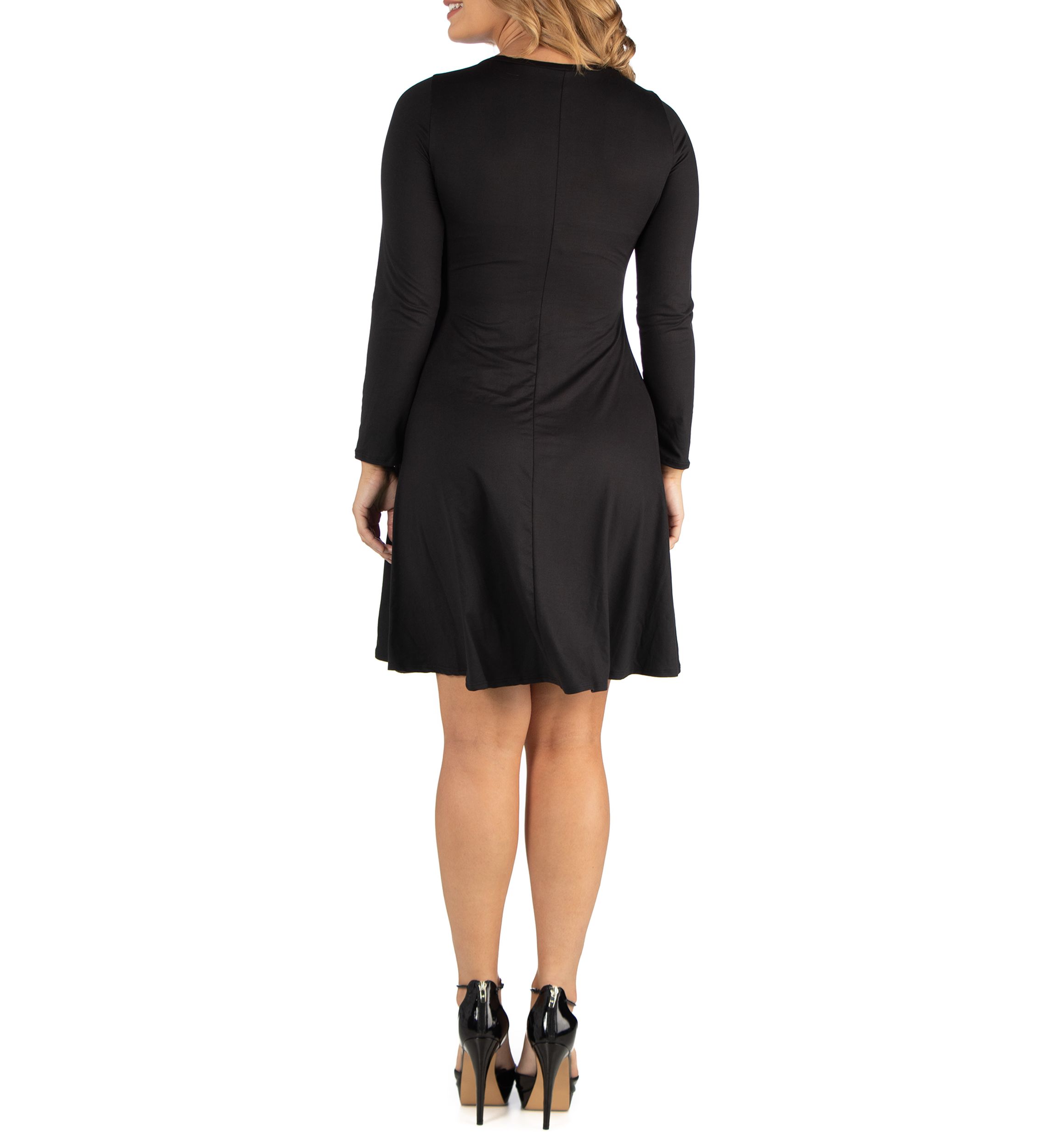 Plus Size Long Sleeve Flared T-Shirt Dress