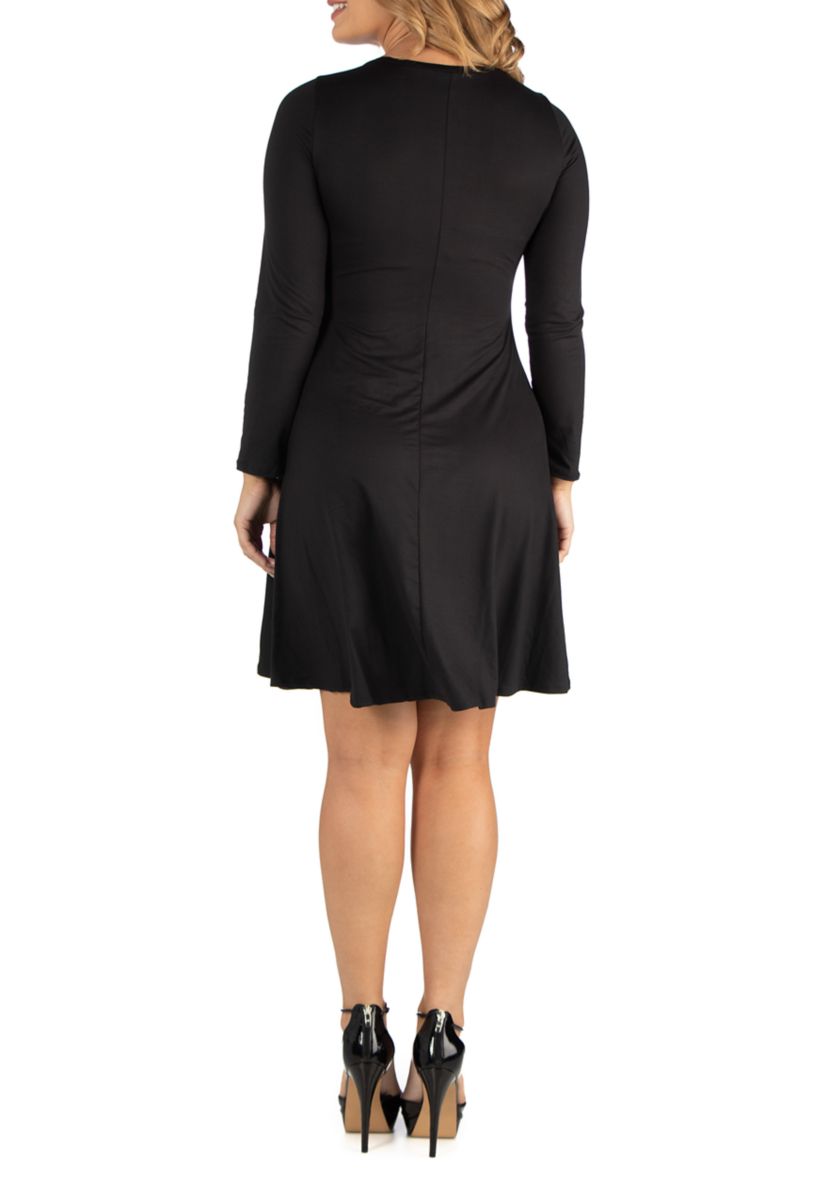 Plus Size Long Sleeve Flared T-Shirt Dress