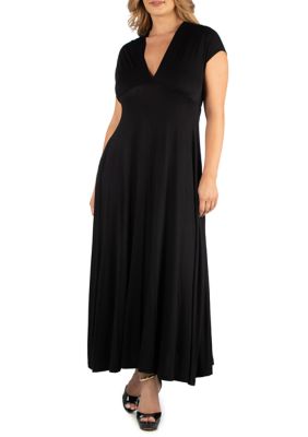 24seven Comfort Apparel Plus Size Knee Length Cold Shoulder Dress Belk