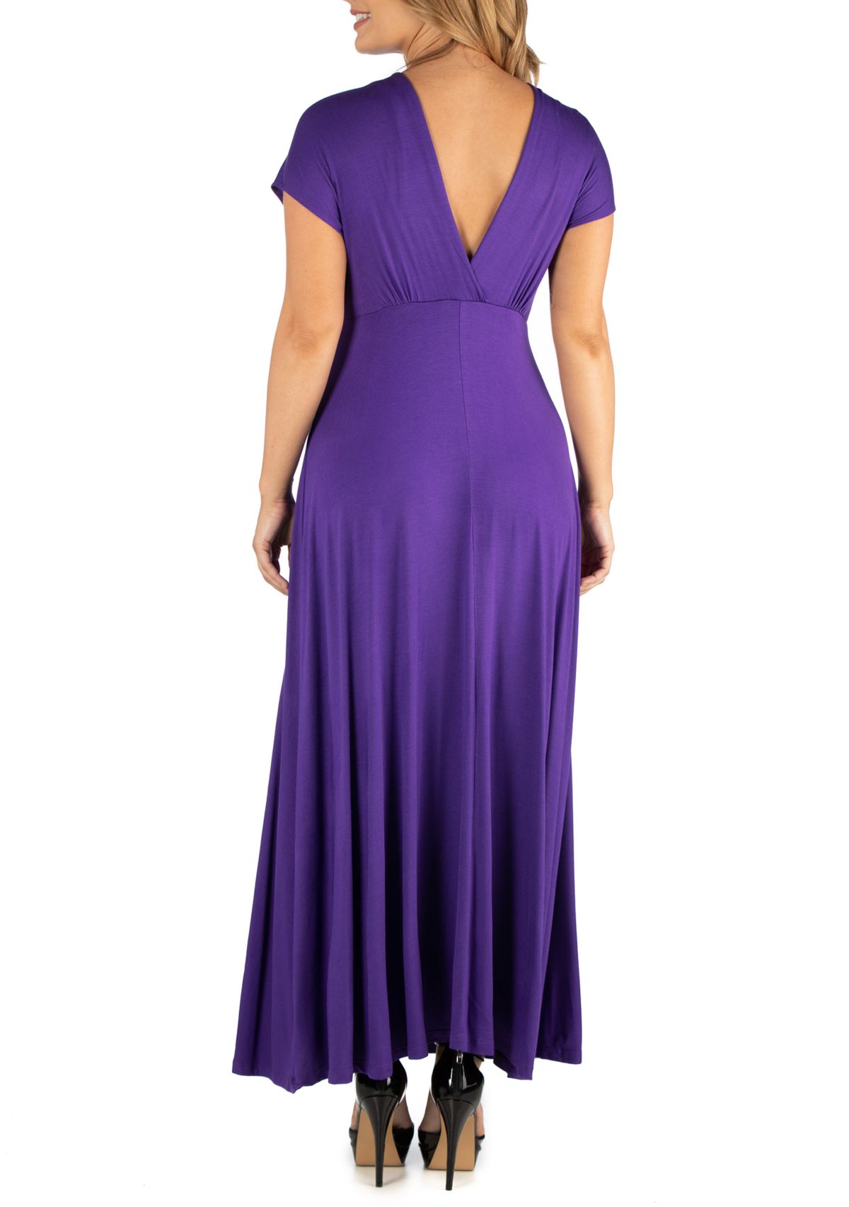 Plus Size Empire Waist V-Neck Maxi Dress
