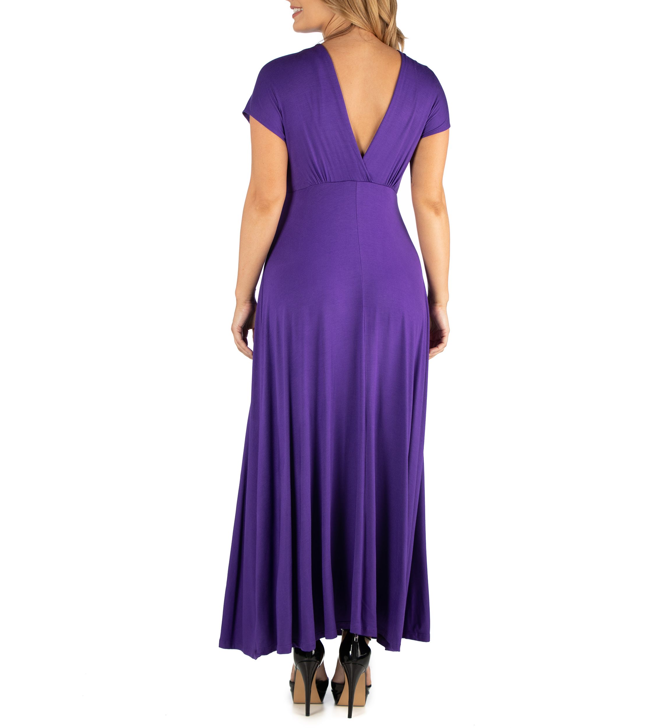 Plus Size Empire Waist V-Neck Maxi Dress