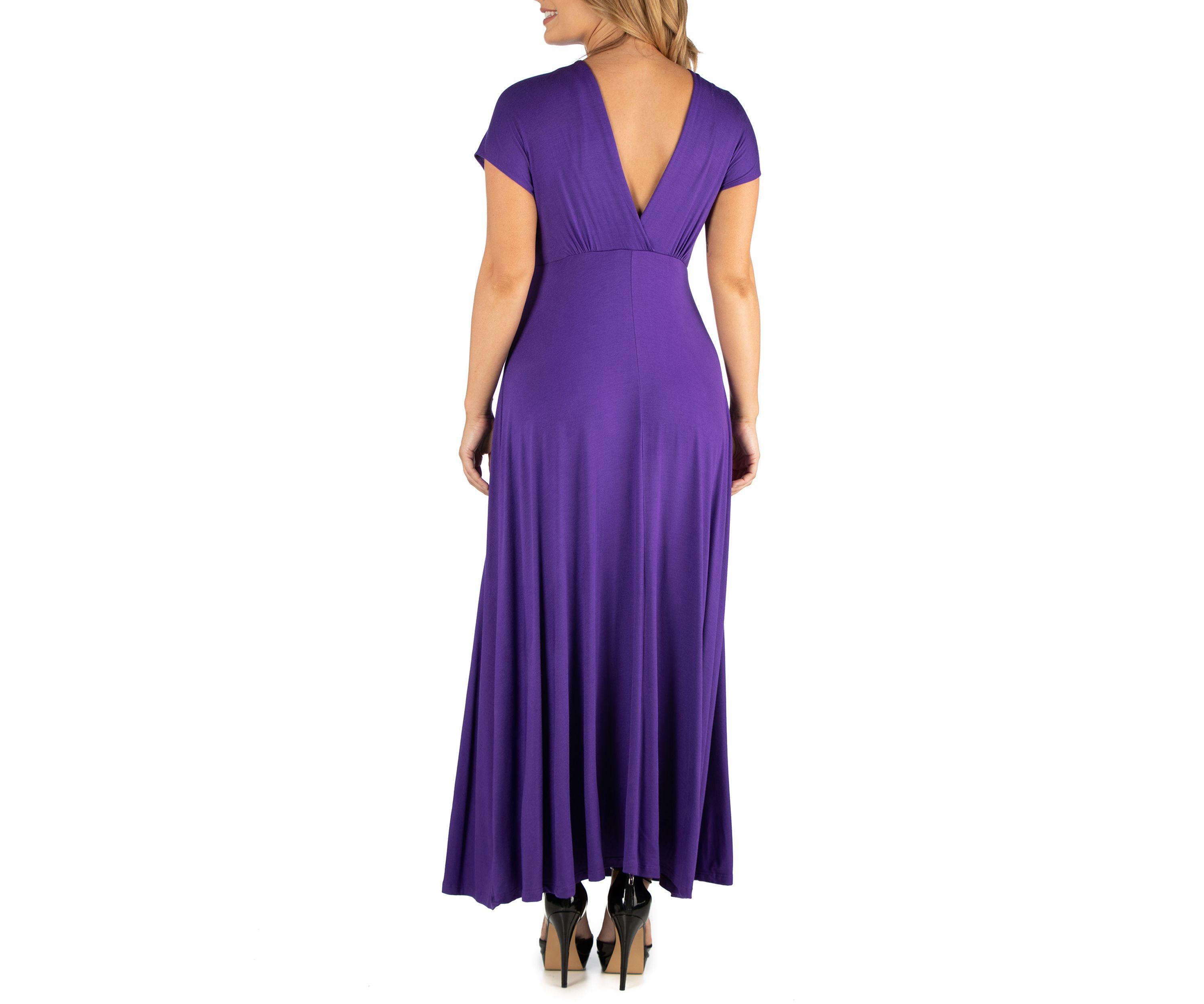 Plus Size Empire Waist V-Neck Maxi Dress