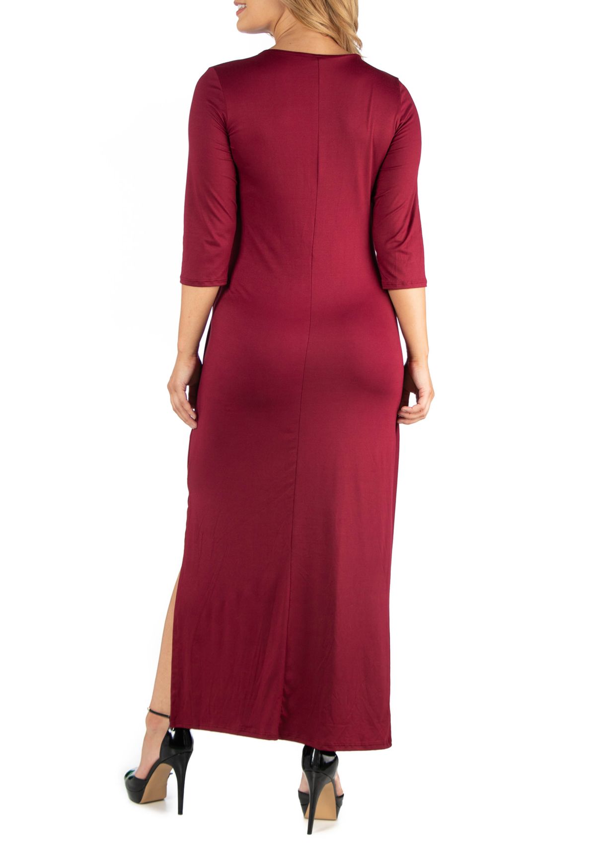 Plus Size Ankle Length Side Slit Formal Maxi Dress