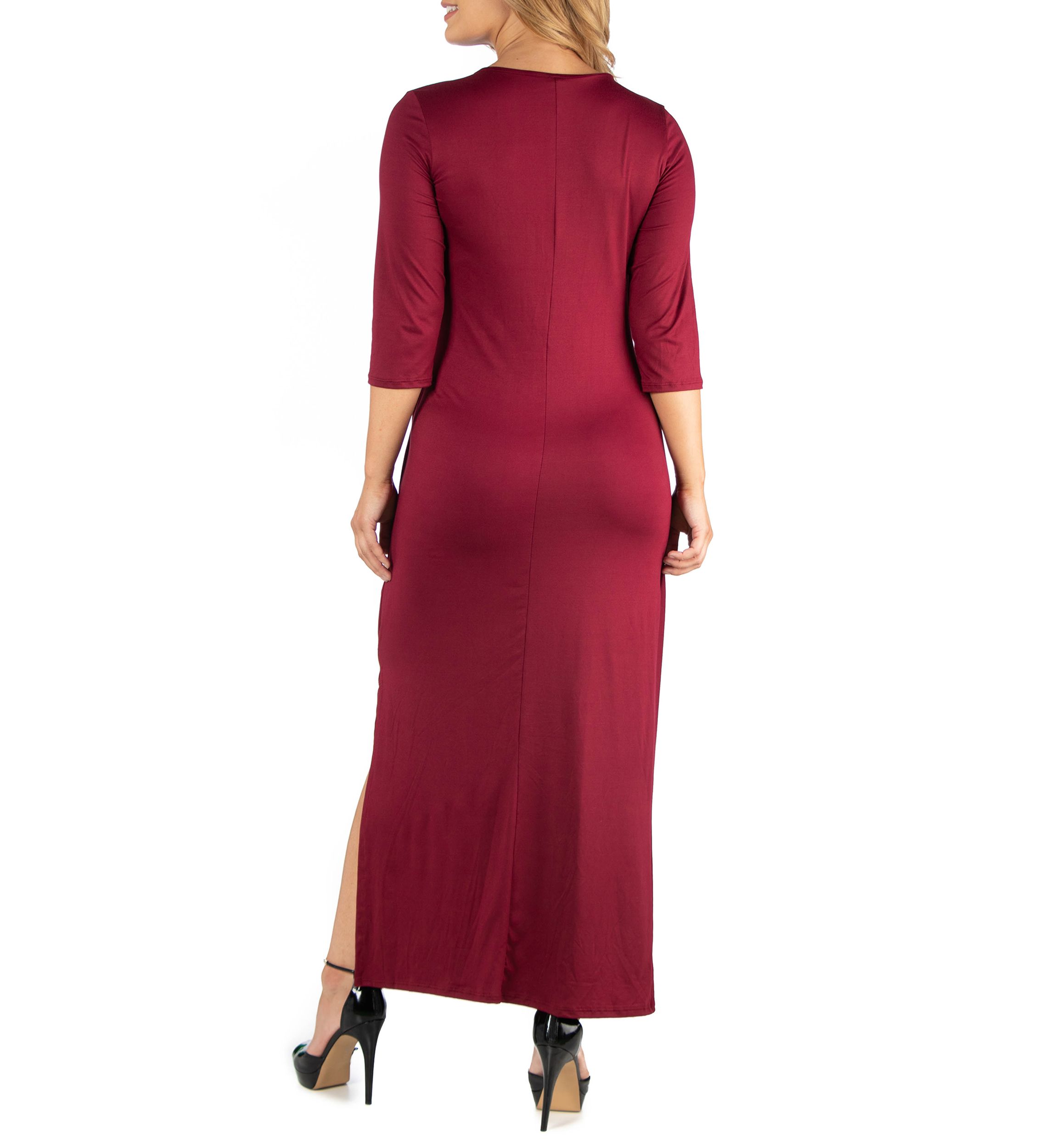 Plus Size Ankle Length Side Slit Formal Maxi Dress