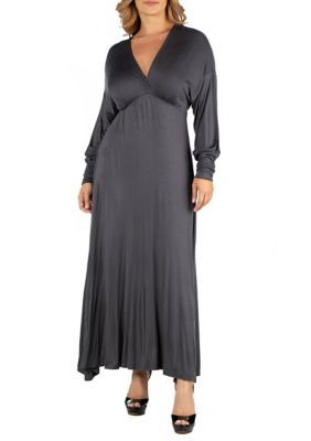 24seven Comfort Apparel Plus Size Formal Long Sleeve Maxi Dress | belk