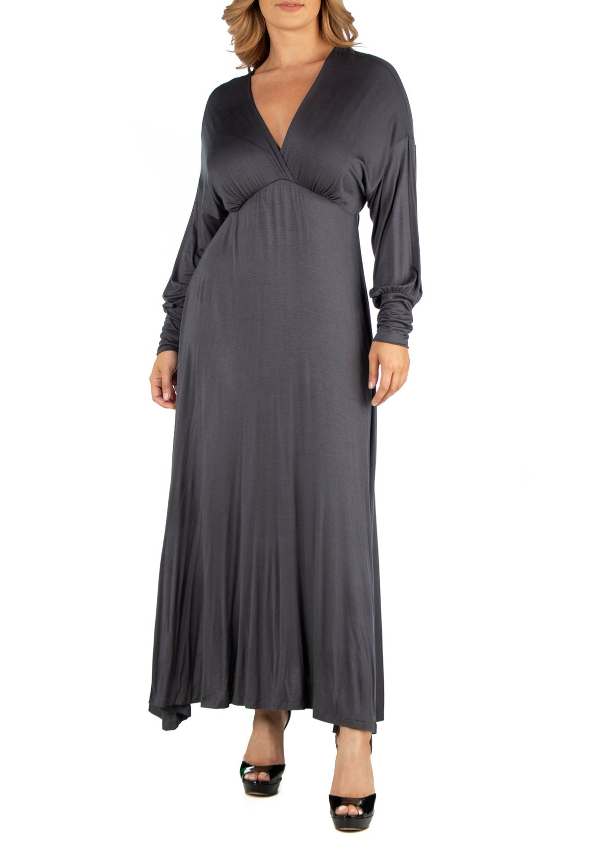 Plus Size Formal Long Sleeve Maxi Dress