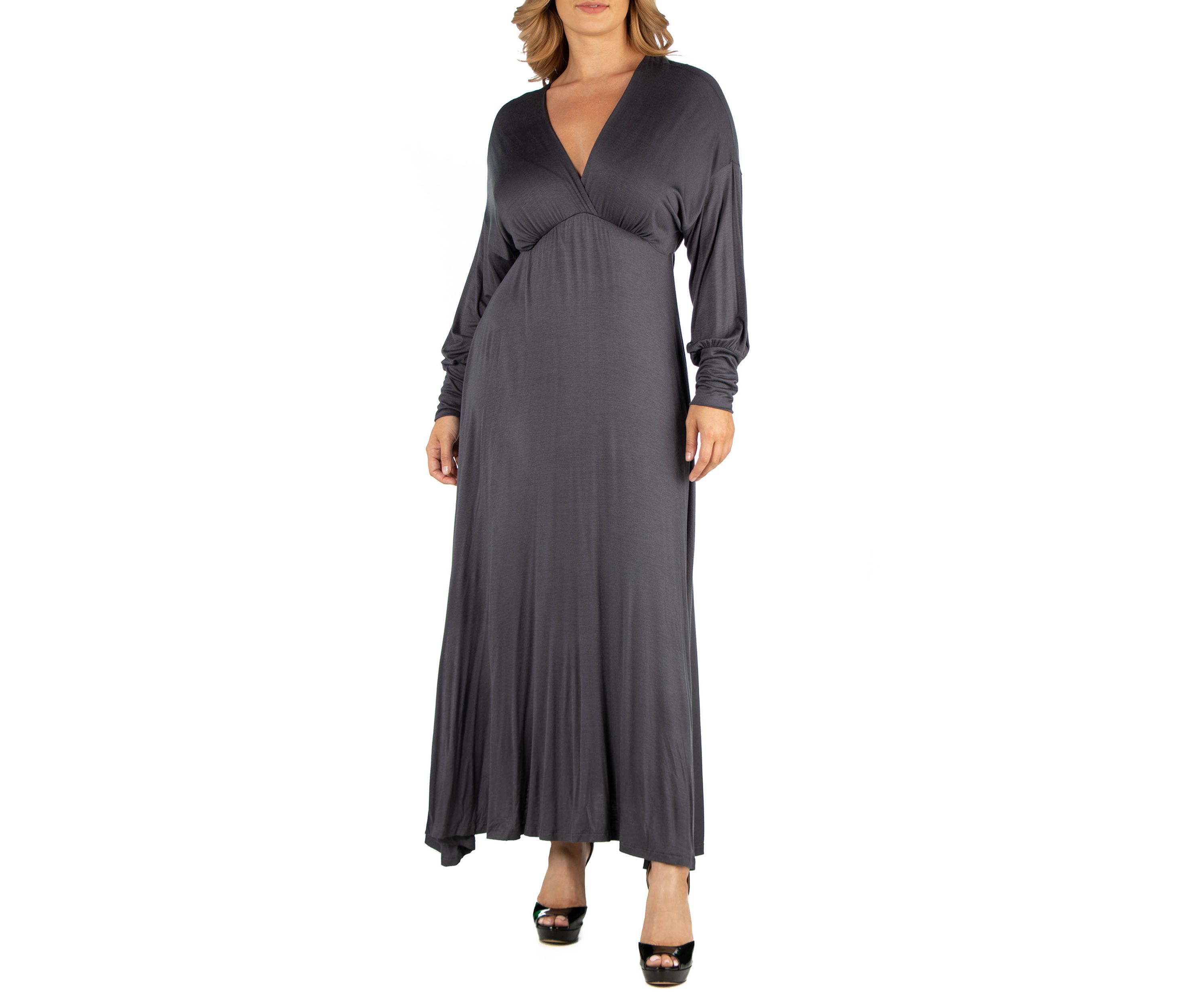 Plus Size Formal Long Sleeve Maxi Dress