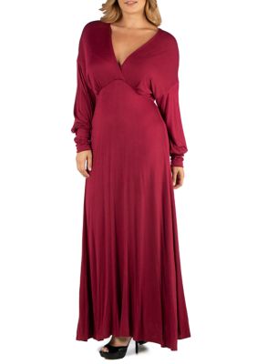 24seven Comfort Apparel Plus Size Formal Long Sleeve Maxi Dress belk