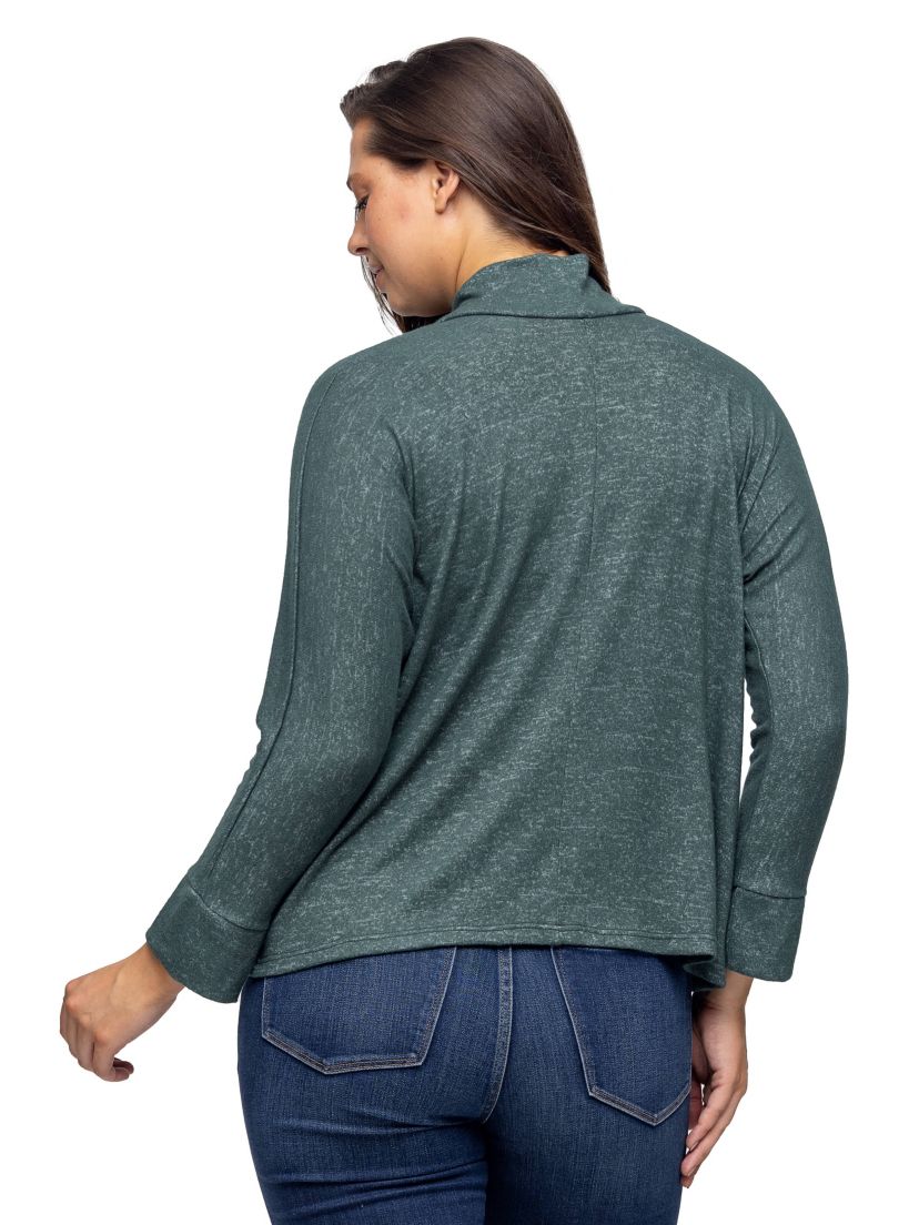 24seven Comfort Apparel Single Button Front Long Sleeve Womens Cardigan