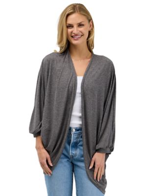 24seven Comfort Apparel Basic Womens Soft Stretch Open Front Cardigan Jacket