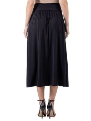 Womens Foldover Maxi Skirt With Pockets