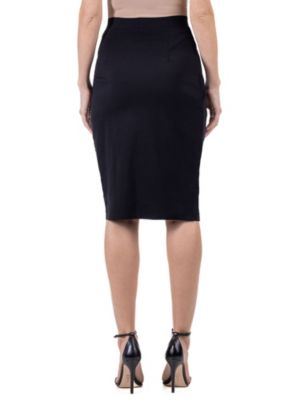 Elastic Waist Knee Length Tulip Pencil Skirt