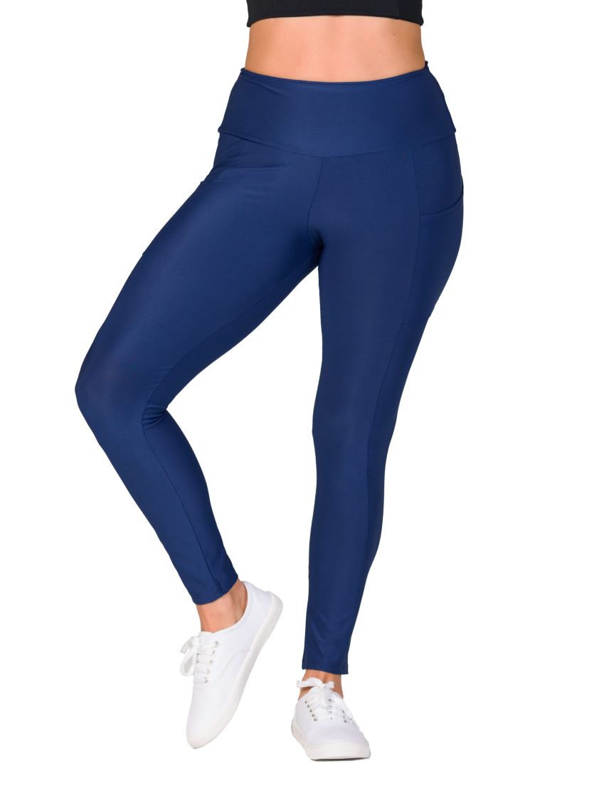 24seven Comfort Apparel Womens Side Pocket Ankle Length Yoga Pant Leggings