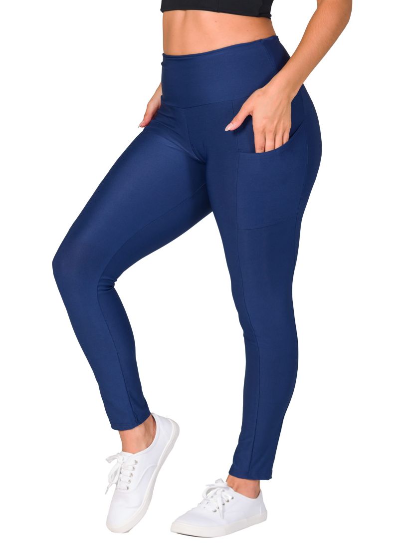24seven Comfort Apparel Womens Side Pocket Ankle Length Yoga Pant Leggings