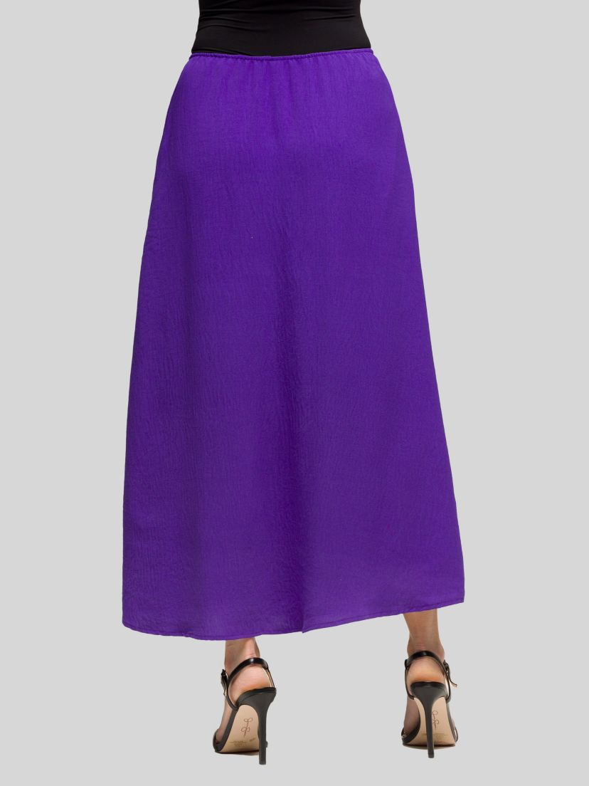 Womens Elastic Waist A Line Maxi Skirt