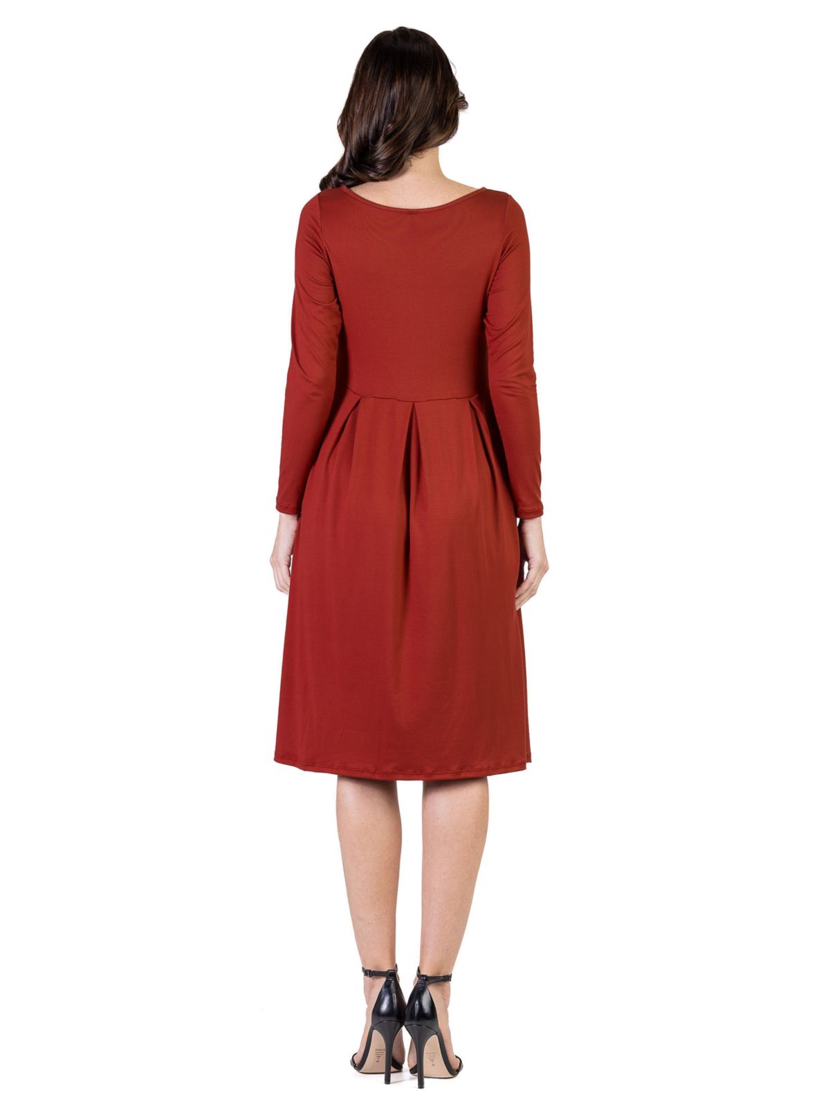 Midi Length Fit N Flare Pocket Dress