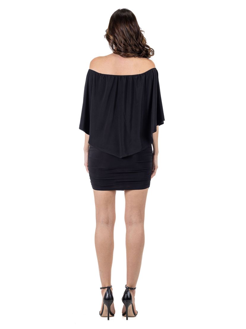 Convertible Bodycon Mini Dress Ruffled Sleeve