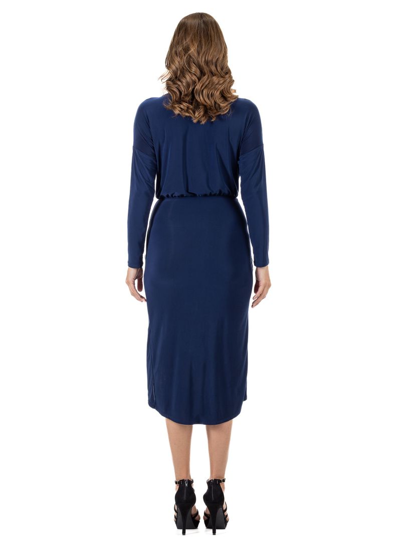 Long Sleeve Dressy Tulip Skirt Knee Length Dress