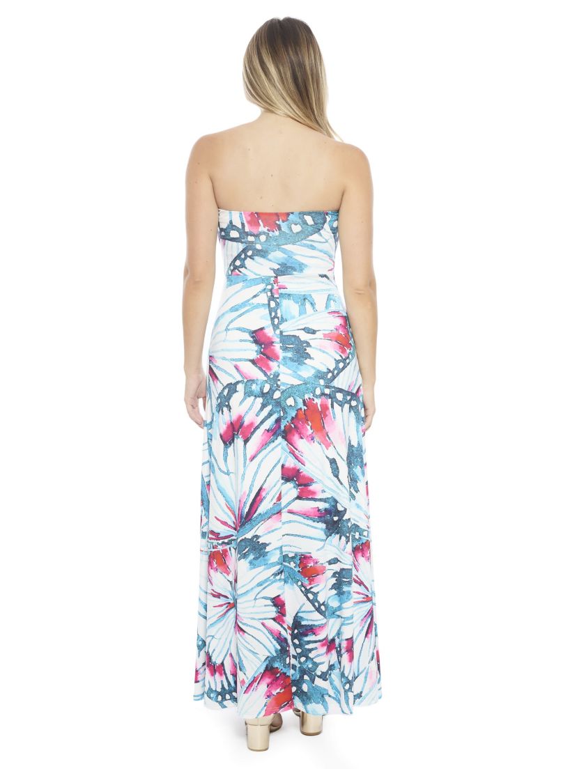 express red strapless dress Red Satin Strapless Cowl Back Maxi Dress